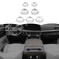 RT-TCZ Center Console Switch Knob Button Cover AC Radio Switch Knob Cover Trim Interior Accessories for Chevrolet Chevy Tahoe 2024 2025,7PCS (Silver) - color: Silver