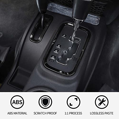 RT-TCZ for Jeep JK Gear Shift Panel Trim Cover Black for Jeep Wrangler JK JKU 2011-2017 Black Interior Accessories 2pcs
