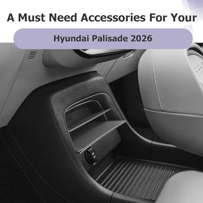 LUWU Center Console Organizer Compatible with 2026 Hyundai Palisade Calligraphy Accessories Armrest Console Organizer 2026 Palisade Front Center Under Screen Storage Tray (ONLY for 7-Seat)