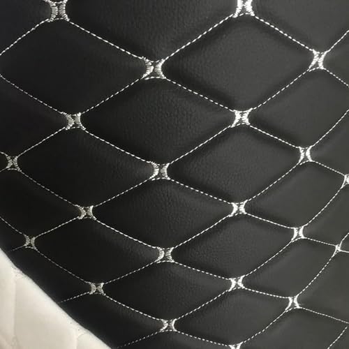 Faux Leather Fabric Quilted Foam Vinyl Fabric Upholstery Thick 6mm Foam Backed for Cars Vehicle Seat Cover Furniture Auto Headliner Repair Headboards DIY Craf(Size:1.5x1m/59x39in,Color:White Thread 1) - color: White Thread 1, size: 1.5x1m/59x39in