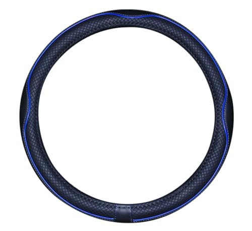 Mayco Bell Large Size Steering Wheel Cover Anti-Slip,Safety,Soft,Breathable,Durable,Full Surround,Comfortable Grip Microfiber Leather (15.5-16 inch, Black Dark Blue) - color: Black Dark Blue, size: 15.25''-16''