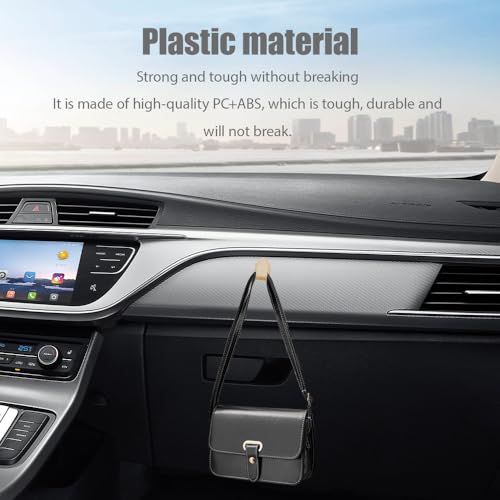 5PCS Car Dashboard Mini Hooks, Car Key Holder, Multifunctional Auto Dashboard Hook, Universal Interior Auto Accessories Self Adhesive Backseat Hanger for Key, Mask, Charging Cable - color: Beige