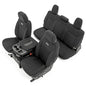 Rough Country Neoprene Seat Covers for Chevy Silverado & GMC Sierra 1500 (2019-2026) w/No Rear Seat Storage or Cup Holder - Waterproof & UV Resistant, Foam Padded, Front & Rear Row Cover Set