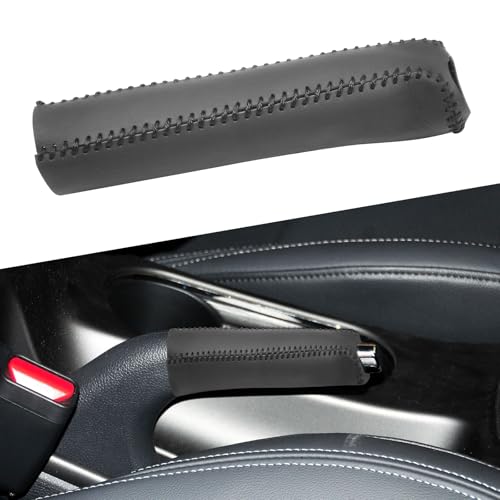 Genuine Leather Handbrake Protector Cover Compatible with Kia K3 2012-2016 Anti-Slip Hand Brake Parking Lever Sleeve Black