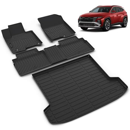 All Weather Car Floor Mats & Cargo Liner Set Fit for Hyundai Tucson Plug-in Hybrid 2022-2025 2026 Floor Liners Trunk Liner Tucson Plug-in Hybrid Cargo Mat Accessories Black - style: 3)For Hyundai Tucson PHEV 2022-2026 Full Set