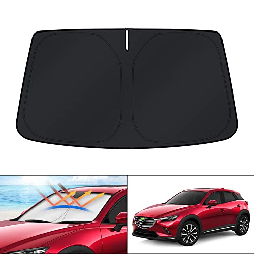 KUST Windshield Sun Shade for Mazda CX-3 2016-2021 CX3 Accessories Sunshade Window Sun Protector Foldable Block UV Rays Keep Car Cooler - size: For | Mazda CX-3 2016-2021
