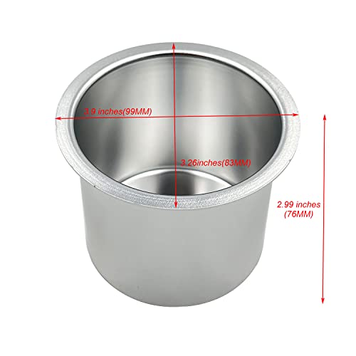 Jumbo Aluminum Drop-in Poker Table Cup Holder Insert (Pack of 2) (Silver)