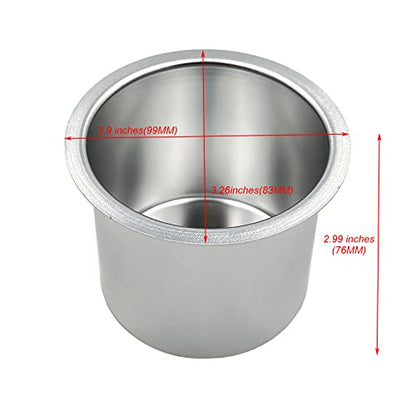Jumbo Aluminum Drop-in Poker Table Cup Holder Insert (Pack of 2) (Silver)
