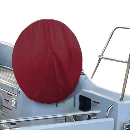 SavvyCraft Waterproof Boat Steering Wheel Covers, Heavy Duty Solution-Dyed 600D Fade-Resistant UV Protection Sailboat Yacht Marine Steering Wheel Protector Case, Vecro and Zipper Closure Burgundy 48" - color: Burgundy, size: 48" Wheel Diameter