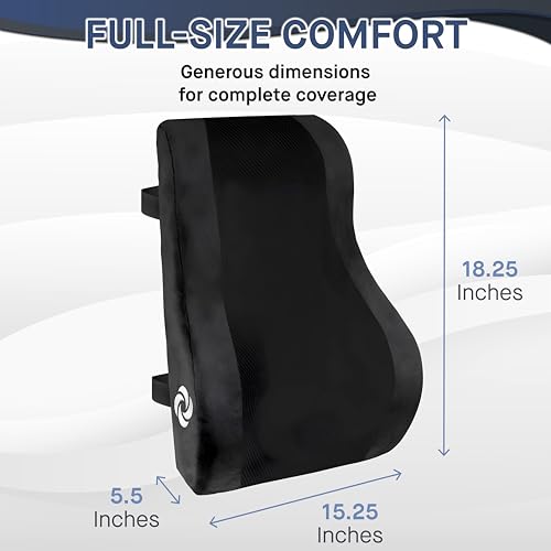 Samsonite Lumbar Support Pillow Mid and Lower Back with Cooling – Office Chair Back Cushion, Gaming Chair, Desk Chair, Car Seat Lumbar, Work from Home Office Accessories, Black with Cooling - color: Black With Cooling Gel