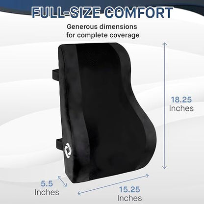 Samsonite Lumbar Support Pillow Mid and Lower Back with Cooling – Office Chair Back Cushion, Gaming Chair, Desk Chair, Car Seat Lumbar, Work from Home Office Accessories, Black with Cooling - color: Black With Cooling Gel