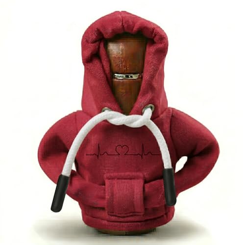 Heartbeat Line Gear Shift Hoodie,Universal Car Shift Knob Cover,Aesthetic Manual Automatic Stick Shifter Cover Mini Hoodie,Aesthetic Car Interior Accessories Gifts for Drivers Women Men - color: Heartbeat Line
