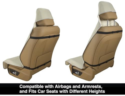 Waterproof Neoprene Car Seat Cover, Sweatproof Non-Slip Seat Protector, Universal Fit for Front Bucket or Rear Bench Seat of Cars, SUVs, Vans, Trucks, Compatible with Airbags and Armrests - color: Khaki