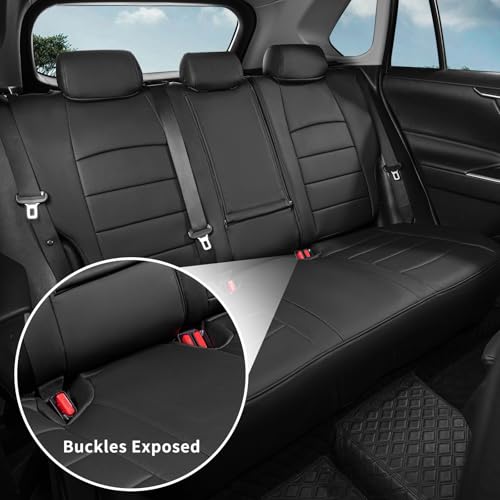 Corolla Leather Seat Covers Full Set for Toyota Corolla LE 2023 2024 2025 2026 Luxury Car Seat Covers,Fully Covered,Waterproof Car Seat Protector Cushion (Black)