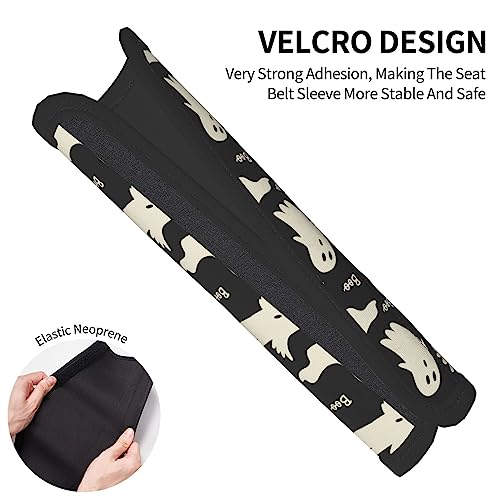 Stylish Ghost Pattern Seat Belt Covers Soft Comfortable Shoulder Strap Pads for Adults Universal Car Accessories - Pack of 2 - color: Ghost Pattern