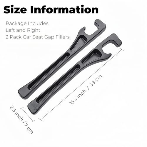 Car Seat Gap Filler, 2-Pack No-Drop Seat Side Gap Seam Filler Organizer with Phone Holder, Universal Fit Fill The Gap Between Seat & Console, Perfect for Car, SUV, Truck