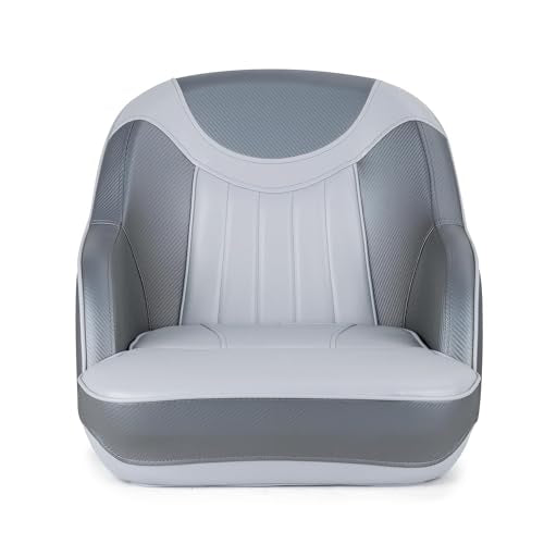 NORTHCAPTAIN Pontoon Boat Seat Captain Bucket Seat with Boat Seat Cover - color: D-Light Grey/Charcoal