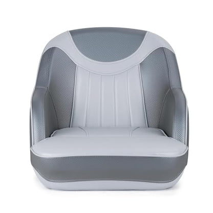 NORTHCAPTAIN Pontoon Boat Seat Captain Bucket Seat with Boat Seat Cover - color: D-Light Grey/Charcoal