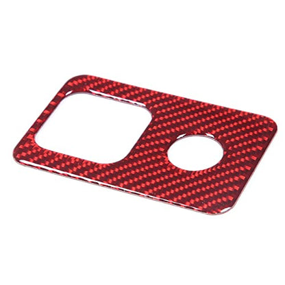 TOYCIDFG Handbrake Control Panel Frame Trim Cover Compatible with Chevrolet Corvette C8 Z06 2020-2024 Carbon Fiber Handbrake Switch Interior Accessories (Red Carbon Fiber)