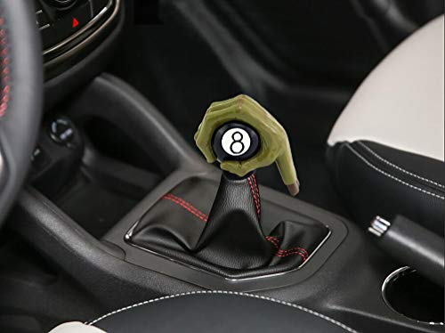 MT Gear Shifter Handle, Car Shift Stick Knob Green Devil Hand Griping Black Billiard Ball Style Fit Most Manual Automatic Transmissions