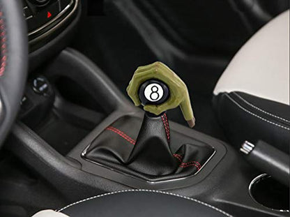 MT Gear Shifter Handle, Car Shift Stick Knob Green Devil Hand Griping Black Billiard Ball Style Fit Most Manual Automatic Transmissions