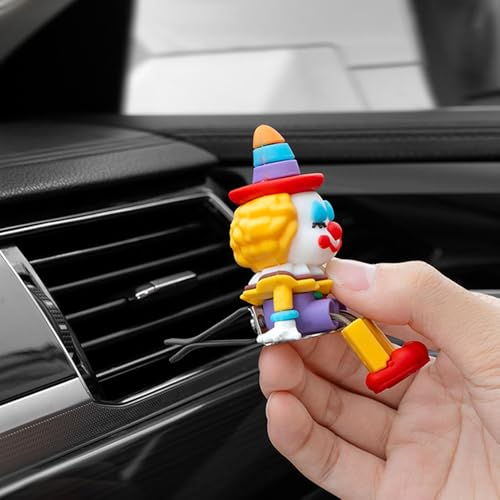 2pcs Circus Clown Cute Car Dashboard Decorations Auto Vent Decoration Accessories,Automotive Interior Decoration Gifts for Men/Women