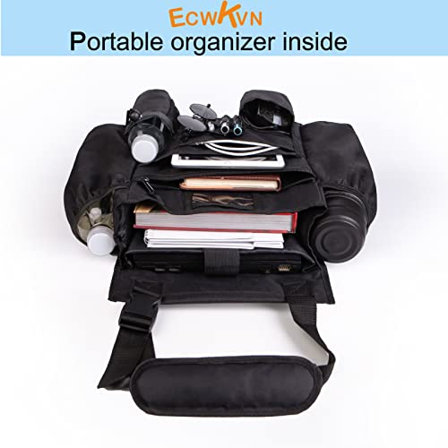 Car Front & Back Seat Organizer with Dedicated Tablet/Laptop Compartment, Passenger Seat File Storage with Cup Holder, Adjustable Backrest, and Padded Shoulder Strap