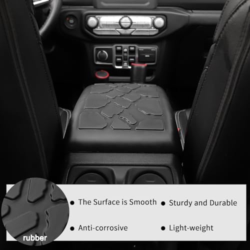 Center Console Armrest Cover Fit for 2018-2024 Jeep Wrangler JL JLU & Jeep Gladiator JT, Armrest Storage Soft Mat Pet Antiscrach Mat Cover