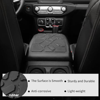 Center Console Armrest Cover Fit for 2018-2024 Jeep Wrangler JL JLU & Jeep Gladiator JT, Armrest Storage Soft Mat Pet Antiscrach Mat Cover