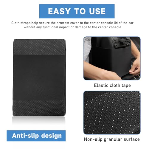 Car Center Console Pad, 12.2''×8.1''×1.8'' Memory Foam Auto Armrest Support Cushion, Vehicle Arm Rest Seat Box Cover Protector, Universal Interior Decor Car Accessories