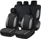 Coverado Automotive Seat Cover Full Set, Front and Rear Seat Covers, Waterproof Leather Seat Covers 5 Seats, Luxury Car Seat Protectors Universal Fit for Most Vehicles, SUV, Truck, Sedan - color: B-Gray&Black
