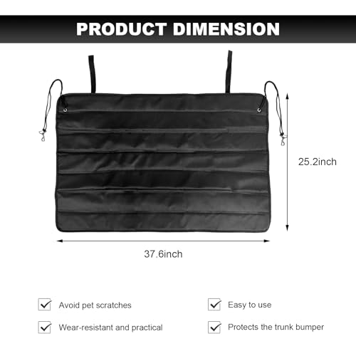 Large Rear Bumper Guard for Cars, 38x25 inches Foldable Trunk Mat Waterproof Bumper Protector, Universal SUV Cargo Liner for Preventing Scratches While Unloading/Loading