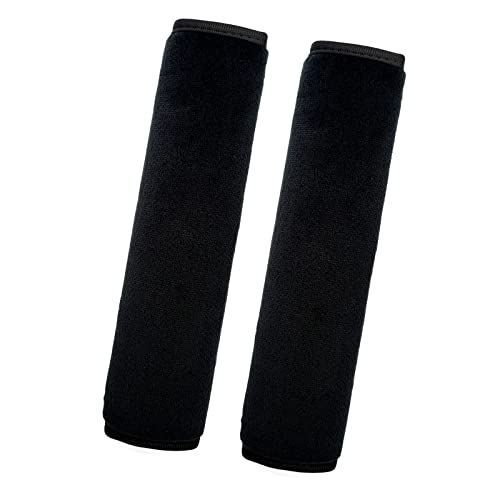 Medsuo 2 Pack Universal Soft and Comfortable Car Seat Belt Pads Harness Pads Pram Strap Covers Backpack Shoulder Pad Automotive Seat Belt Cushion Pad Cover for Kids and Adults - Black