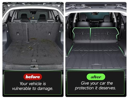 Cargo Trunk Mat with Backrest Mats for Kia Telluride 2020-2025(7/8 Seat),All Weather Protection TPE Heavy Duty Cargo Liner Telluride Accessories,Black - size: Kia Telluride 2020-2025