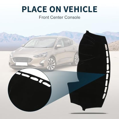 Dash Cover Lower Configuration W/o Audio for Ford Focus 2012-2018 Non-Slip | Center Console Dashboard Cover Mat Black 1 Pcs
