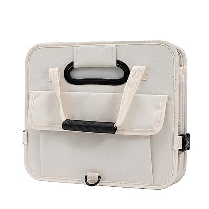 AOKJOY Car Trunk Organizer with Lid Storage Collapsible Multi Compartment Adjustable Straps for SUV, Truck, Sedan(Beige) XL - color: Beige