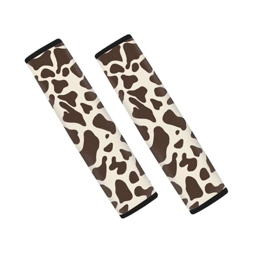 Dreaweet Brown Cow Print Seat Belt Cover Pad Cute Car Accessories Seatbelt Covers for Women Kids 2 Pack Car Seat Shoulder Strap Pads Soft Seat Belt Covers Universal Seatbelt Cushion for Car SUV Truck - color: Brown Cow