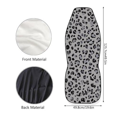 Grey Leopard Print 2pcs Car Seat Covers Front Thin Seats Protectors with Elastic Strap Universal Fit for Vehicles Easy to Install - color: Grey Leopard