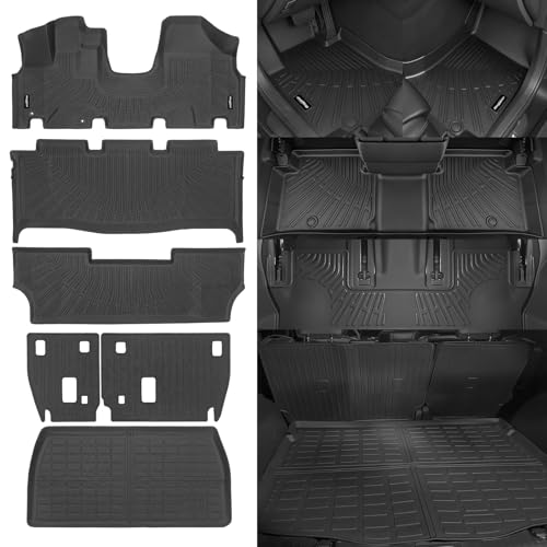 Floor Mats for Honda Odyssey 2005-2010, Trunk Mat and Backrest Mat All Weather TPE Protector for Honda Odyssey Accessories - size: 12)Odyssey|2005-2010