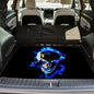 Universal Car Trunk Mat 29" x 39", Blue Skull Design All Weather Trunk Protection Cargo Liner, Durable Cargo Mat Rear Trunk Liner, Stylish Vehicle Interior Accessories Suitable for Most Car Models - color: Blue Skull Design
