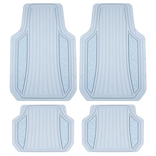 Cinnamoroll Car Mats 4pc Floor Mats for Cars Trucks SUVs Blue Car Floor Mats for Women Men Accessories Rubber Heavy Duty Cute Non-Slip Always Front Rear Hello Kitty Cute Car Accessories Blue - color: Blue