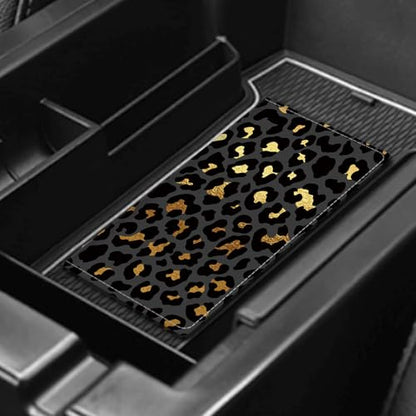 Leather Car Registration and Insurance Card Holder, Cute Car Accessories Vehicle Glove Box Car Organizer for Documents, Cards, License Luxury Golden Black Leopard - color: Luxury Golden Black Leopard