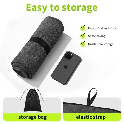 Leader Accessories Grey Waterproof Towel Auto Car Seat Cover Protector Machine Washable - Fit Yoga Running Crossfit Athletes Beach Swimming Outdoor Sports