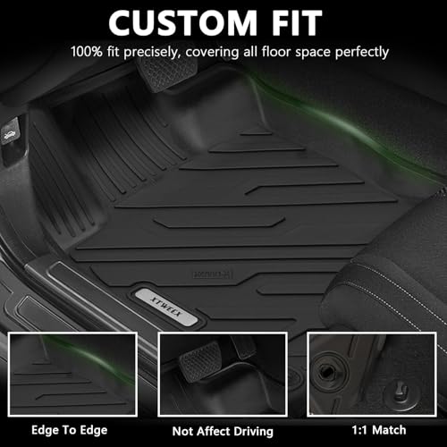 All Weather Floor Mat for 2019-2026 Dodge Ram 2500 3500 Crew Cab, TPE Car Mat Full Set Front & Rear 3PCS,Custom Fit Dodge Floor Mats - Anti-Slip Waterproof Odorless Easy Clean - Black - size: Dodge Ram, style: 19-26 2500/3500 Crew Cab