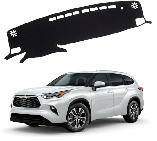 XITER Polyester Dashboard Cover Mat Carpet Dash Nonslip Sun Shade Mat Compatible For Toyota Highlander 2020 2021 2022 2023 2024 2025 2026(Without HUD) - size: 2020-2025 Highlander (Without HUD)