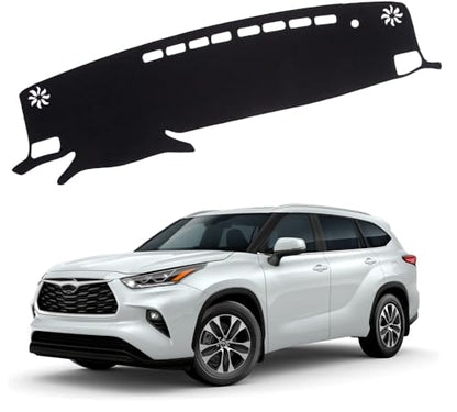 XITER Polyester Dashboard Cover Mat Carpet Dash Nonslip Sun Shade Mat Compatible For Toyota Highlander 2020 2021 2022 2023 2024 2025 2026(Without HUD) - size: 2020-2025 Highlander (Without HUD)