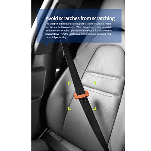 Car Universal Seat Belt Clips Cover,Seat Belt Buckle Protector for Car, Anti-Scratch Silicon Seat Belt Buckle Protector (Black, Large Size)