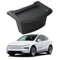 Rear Center Console Floor Storage Organizer Box for Tesla Model Y Juniper 2025 2026,Black TPE Car Accessory with Anti-Slip Lid,Backseat 2nd Row Seat Organizer Bin