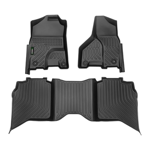 ANBINGO®Fit for Dodge Ram Floor Mats 2013-2018 Ram 1500/2500/3500 Crew Cab,for 2019-2024 Dodge Ram 1500 Classic Crew Cab 4 Full Size Doors All Weather Rubber Mat for Ram TPE Car Mat Rugs for Ram - size: For Ram/2013-2018/Floor Mats