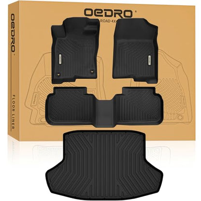 OEDRO Floor Mats Fit for 2026 2025-2022 11th Gen Honda Civic Sedan Sport/Touring/Si/EX/EX-L/LX, Custom Fit Gas/Hybrid, All Weather TPE Car Floor Liners Accessories, 1st and 2nd Row with Cargo Liner